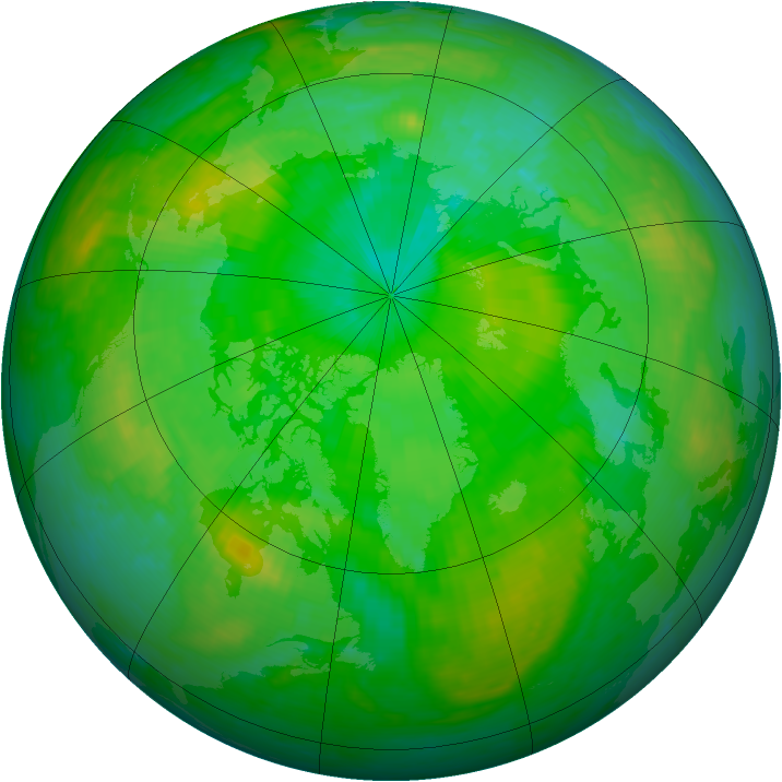 Arctic ozone map for 10 July 1994